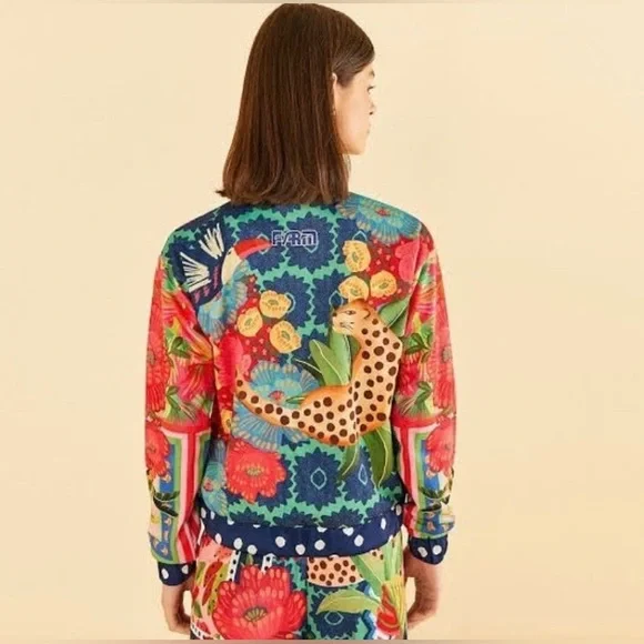 NEW Farm Rio Tropical Floral Jacket - Picture 3 of 12
